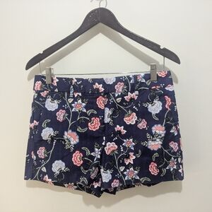 *NWOT* Loft Excellent Condition 4 Petite Navy Blue Floral Riviera Shorts